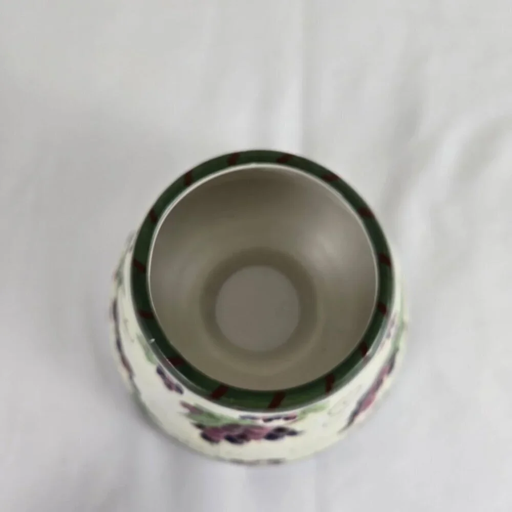 Grape Themed Ceramic Candle Shade/Topper For Use With Jarred Candle